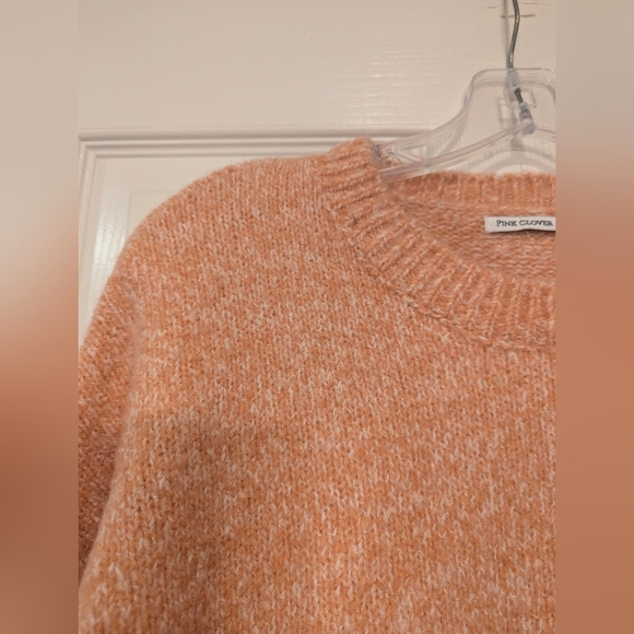 NWT Pink Clover oversized neutral camel Dad sweater pullover crew neck  size L - Picture 4 of 7